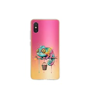 Xiaomi Mi 8 Pro ile Uyumlu Splash Bukalemun Tasarımlı Şeffaf Silikon Kılıf