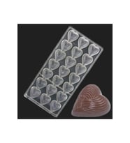 Polikarbon Çikolata Kalıbı Çizgili Kalp 3,5 X 3,5 X 1,5 Cm