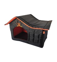La Vista Dış Mekan Su Geçirmez Kedi ve Köpek Çatılı Ev Siyah 56-36-45cm