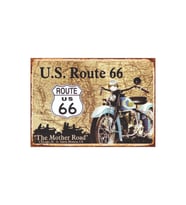 Route 66 Retro Ahşap Tablo – The Mother Road ve Motosiklet Temalı Vintage Tasarım