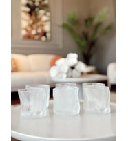 Linanware 6'lı Viski/kokteyl Tasarım Cam/dışı Silikon Kaplı Bardak 200 ml DSG-13 (Beyaz)