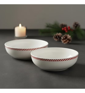 GÜRAL PORSELEN Ece 2li Çizgili 18 cm Kase 6830