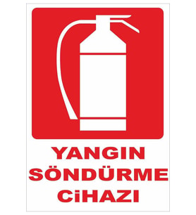YANGIN SÖNDÜRME TÜPÜ UYARI LEVHASI A4 BOYUTUNDA PVC KAPLAMALI. (Çok Renkli)