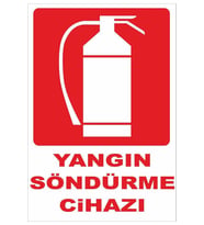 YANGIN SÖNDÜRME TÜPÜ UYARI LEVHASI A4 BOYUTUNDA PVC KAPLAMALI. (Çok Renkli)