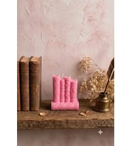 Vintage Kitaplar 3'lü Mum - Mumelia Candles Doğal Soya, El Yapımı, Dekoratif - Pembe