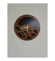 AS TASARIM LAZER NOVA MODEL MODERN DUVAR SAATİ 50 x 50 cm (CEVİZ-SİYAH)