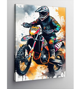 Kanvas Tablo Cross Motosiklet Yarışçısı