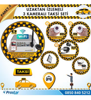 Taksi Kamera Seti 5 Uzaktan Izlemeli 3 Kameralı Wifi 500 Gb Harddisk Dahil