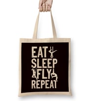 Eat Sleep Fly Aerial Silk Acrobatics Dancer Circus Aerialist Bez Çanta Uzun Saplı