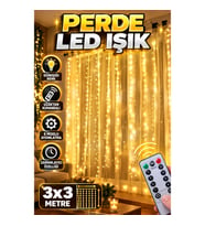 3x3 Metre Günışığı Perde Peri LED – Uzaktan Kumandalı, 8 Modlu, Zamanlayıcılı USB Aydınlatma