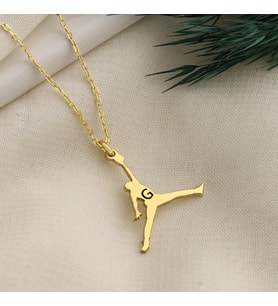 Dkmn Silver Air Jordan Logolu Kolye Unisex Gümüş Kolye (Özelleştirilebilir) (Gold)