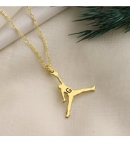 Dkmn Silver Air Jordan Logolu Kolye Unisex Gümüş Kolye (Özelleştirilebilir) (Gold)