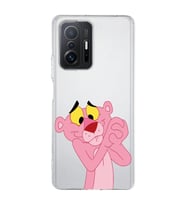 Mi 11T - 11T Pro Uyumlu Pembe Panter Tasarımlı Şeffaf Telefon Kılıfı