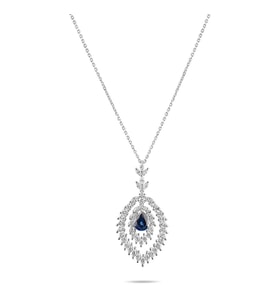 5.00 Karat Safir Laboratuvar Pırlanta Kolye - HRD Sertifikalı