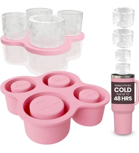 ve Metal Yeniden Kullanılabilir Pipetli Stanley Kupası için 4 Halkalı Silikon Buz Küpü Tepsisi - Stanley Buz Kalıbı - Stanley Cup Buz Kalıbı - Stanley Cup Buz Küpü Kalıbı 14-40 oz Bardak