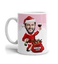 Kişiye Özel Neşeli Bir Yıl Olsun Karikatürlü Kupa Bardak