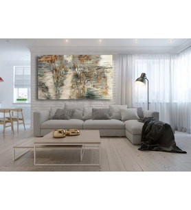Tablolife Toprak Yağlı Boya Dokulu Tablo 75X100,Çerçeve;Siyah