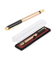 Metal Gold İşlemeli Tekli Kapaklı Roller Kalem Öğretmenler Günü (Siyah)