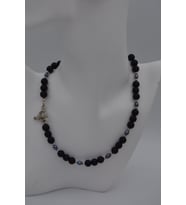 STONEAGE SİYAH İNCİ VE MAT ONİKS KOLYE (Altın / Dore)