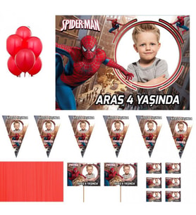Hayaller Dükkanı Spiderman Örümcek Adam Doğum Günü Süsleri, Parti Süsleme Magnet Seti HDTS121