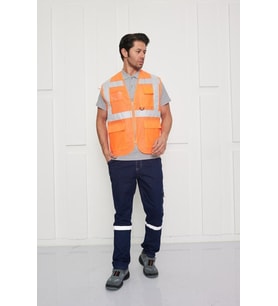 Orange Safety Mühendis Tipi Fileli İkaz Yeleği