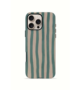 iPhone 16 Pro Max Vorian Çift Katmanlı Kılıf Sage Riviera Stripe