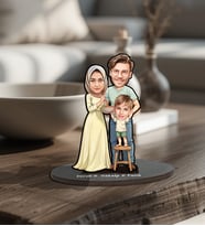 Sevgililer Gününe Özel Tesettür Aile Tasarımlı Karikatür Biblo (2)