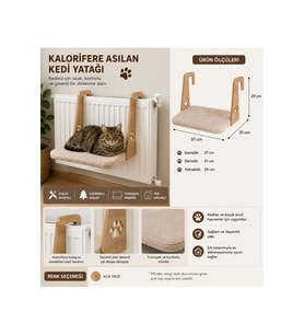 Radyatör Üzerine Asılan Konforlu Kedi ve Pet Yatağı