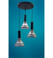 Dylight Fiona Retro Metal Gri 3 Lü Dekoratif Rustik Sarkıt Avize çap:30 cm