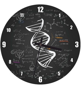 Cakatablo  DNA Sarmalı Matematiksel Formüller Ve Geometrik Şekiller Duvar Saati