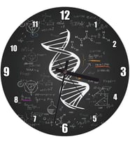 Cakatablo  DNA Sarmalı Matematiksel Formüller Ve Geometrik Şekiller Duvar Saati