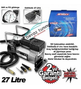 Metal Hava Kompresörü 12 Volt Çelik Gövde