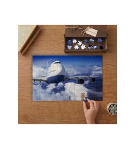 Mavi Bulutların Arasındaki Uçak Tasarımı 240 parça Ahşap Puzzle Ahşap Kutuda MP04265