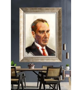 Gümüş Çerçeveli Atatürk Tablo za137