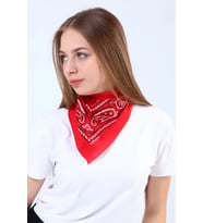 Etnik Desen Fular %100 Pamuklu Unisex Kırmızı (Çok Renkli)