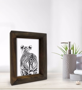 BK Gift Banyo Dekoratif Doğal Masif Ahşap Çerçeve 15x20cm-54 (Beyaz)