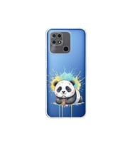 Redmi 10C ile Uyumlu Splash Panda Tasarımlı Şeffaf Silikon Kılıf