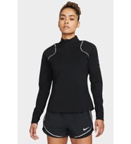 Nike Dri Fit ADV Running Division 1/4 Zip Kadın Yarım Fermuarlı Reflektörlü Koşu Antrenman Sweatshirt Siyah