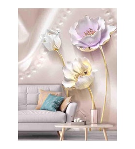 Dreamwall 3D Güller Desen Dayanıklı Silinebilir Sağlıklı Tekstil Duvar Kağıdı (Çok Renkli)