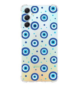 PrintiFy Samsung Galaxy A34 Uyumlu Nazar Boncuğu 1 Baskılı Şeffaf Köşe Korumalı Antişok Kılıf