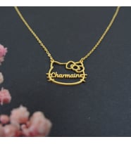 Kişiye Özel 925 Ayar Gümüş Hello Kitty İsim Kolye
