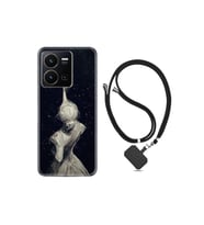 Vivo Y35 Kılıf Ipli Boyun Askılı Desenli Silikon Star Woman 1332