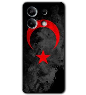 Redmi Note 13 4G Kılıf HD Desen Baskılı Kılıf - Black Ayyıldız