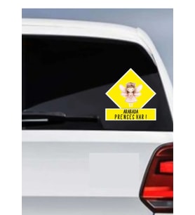 Araba Camı Etiketi Bebek Temalı Arabada Prenses Var Yazılı Sticker 20 cm
