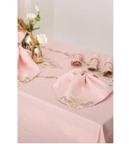 Perla Güpürlü Keten Pudra Sofra Takımı 8 Kişilik 160x230 Cm 17 Prç. 1163 (Standart)