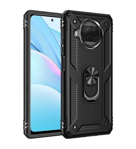 Xiaomi Mi 10T Lite 5G Kılıf Zore Vega Yüzük Standlı Zırh Kılıf (Siyah)