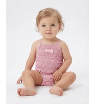 Bibaby Pink Flowers Jakarlı Bebek Badi - Pembe