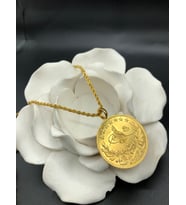 22 ayar altın kaplama kadın gold zirkon taşlı halat zincirli reşatlı  kolye modeli