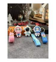 Astronot Bebek Panda Silikon Anahtarlık Çanta Süsü Oyuncak Aksesuar 3'lü Set