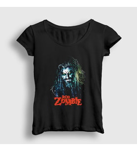 Presmono Kadın Siyah Hellbilly Deluxe Rob Zombie T-Shirt 475252tt